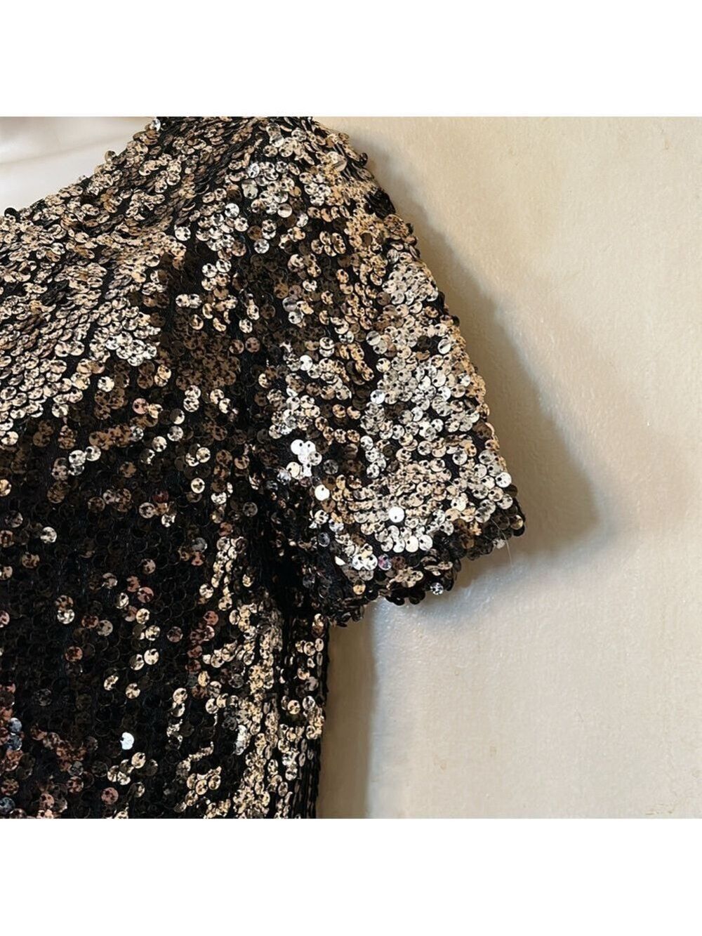 Ark & Co bronze sequin shift dress size S - Picture 5 of 11